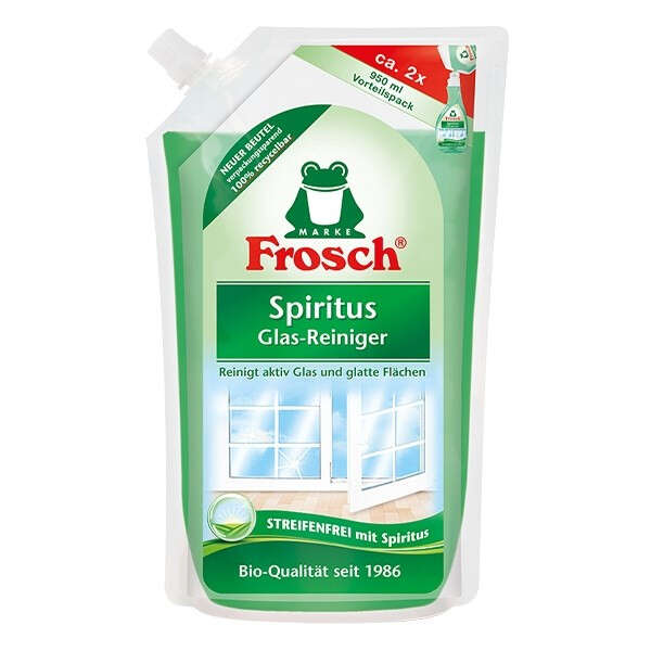 E-shop Frosch čistiaci prostriedok na okná liehová náplň 950 ml