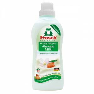 Frosch Омекотител за тъкани с бадемово мляко, бутилка 750ml, хипоалергенен и на растителна основа - Детергент