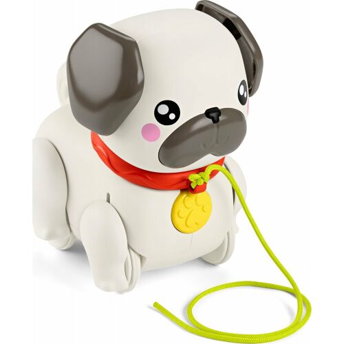 Jucărie de tras Fisher-Price cățeluș Mops, vedere de aproape