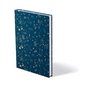 TOPTIMER 2025-ös heti tervező B5 "Joy" arany levél mintával kék borítóval - TOPTIMER
