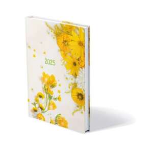 TOPTIMER 2025 Wochenplaner, Größe B6, gelbe Blumendekor - TOPTIMER
