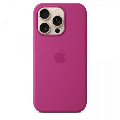 Fuchsia színű szilikon tok MagSafe-vel iPhone 16 Pro-hoz - Telefon