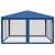 vidaXL 4x4m kék pavilon szúnyoghálóval, minden oldal zárva