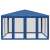 vidaXL 4x4m kék pavilon szúnyoghálóval, minden oldal zárva