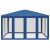vidaXL kék HDPE rendezvénysátor 8 hálós oldalfallal 4 x 4 m 107597142