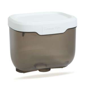 Dulap pentru hârtie igienică, alb și gri, cu un recipient din plastic transparent - Bewello