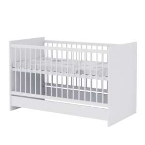 Baby Shop Basic átalakítható babaágy 70×140-es, bordázott fehér 38951539 Kiságy, bölcső