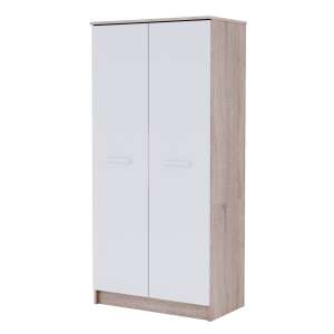 Baby Shop Basic 2 ajtós szekrény sonoma tölgy és fehér színben - Gyerek szekrény