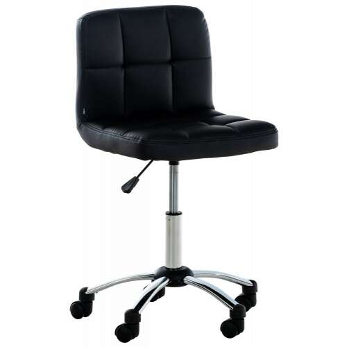 Fekete forgó irodai szék krómozott talppal és kerekekkel, CLP Medica