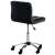 Hátulnézet a fekete forgó irodai székről krómozott talppal és kerekekkel, CLP Medica