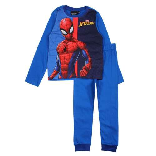 Piżama z bawełny Marvel Spiderman dla chłopców, niebieska z nadrukiem Spidermana