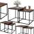 Springos® nesting coffee table set, black metal frame with brown wood top, 2 tables, usage example