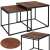 Springos® nesting coffee table set, black metal frame with brown wood top, 2 tables, usage example