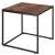 Springos® nesting coffee table, black metal frame with brown wood top, smaller table