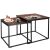 Springos Hf0024 nesting coffee tables with cake and coffee, brown and black