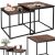 Springos Hf0024 nesting coffee tables in use, brown and black
