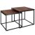 Springos Hf0024 nesting coffee tables, set of 2, brown and black