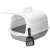 Springos® cat litter box with lid, grey and white, with scoop and cat litter
