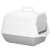 Springos® cat litter box with lid, grey and white, with scoop