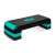 Neo-Sport Step Platform, 3 steps, turquoise and black, angled view