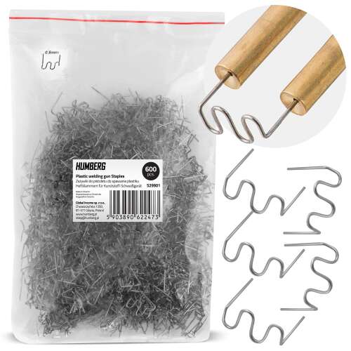 Humberg Plastic Welding Gun Staples 600 pcs, 8mm wide, for plastic welding gun, 600 pieces, compatible with all welding guns, high quality metal, rustproof