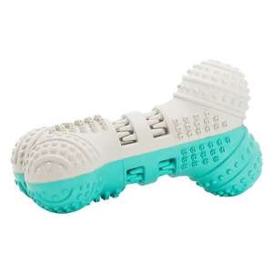 KidDog HipHop Dental Bone Dog Chew Toy, Mint Flavor, Rubber, 10 cm, Mint Green/Grey - Dog Toy