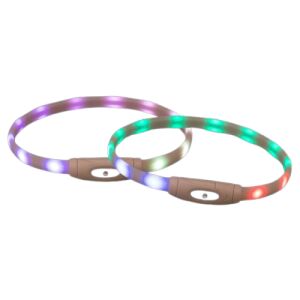 Trixie LED Collar with USB Charging, XS-XL: 65 cm/16 mm, Multicolor, 12630 127315827 - Rodent Care