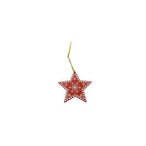 Flippy red wooden star Christmas tree ornament - Christmas tree ornament