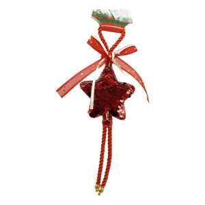 Flippy red star Christmas tree ornament with sequins and ribbon - Christmas tree ornament