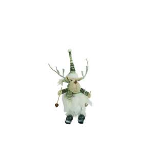 Flippy Christmas reindeer on skis, white and green, 33 cm - Christmas Decoration