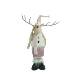 Pink and white reindeer Christmas decoration with telescopic legs, Flippy, 72 cm - Christmas Decoration