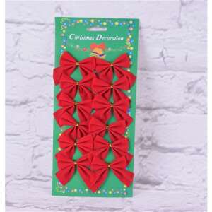 12 pachete de fundițe roșii din catifea pentru pomul de Crăciun cu centru auriu, 5 cm, Flippy - Ambalaje cadouri