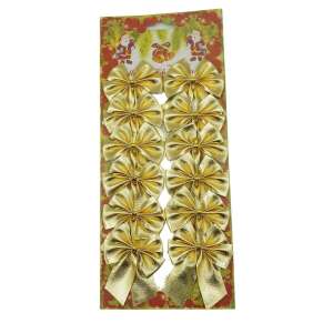 Set 12 fundite pentru brad, Aurii, 6 x 8 cm, din poliester, KipHome 107619988 - Ambalaje cadouri