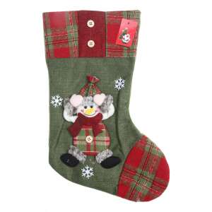 Zielona choinka świąteczna z motywem bałwanka - Dekoracja świąteczna