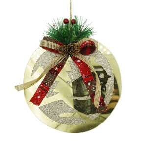 Ornament brad, KipHome, Pasare, Auriu, Lucios, 17*17CM, Acril, Interior/ Exterior 107620523 - Decorațiuni pentru pomul de Crăciun