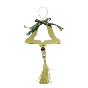 Ornament brad, KipHome, Clopotel, Auriu, Lucios, 14*28CM, Acril, Interior/ Exterior 107620400 - Decorațiuni pentru pomul de Crăciun