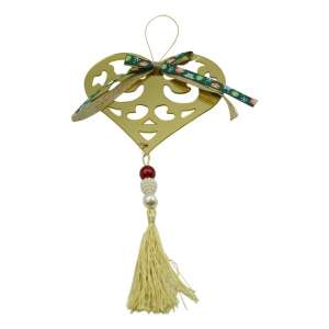 Ornament brad, KipHome, Inima, Auriu, Lucios, 15*26CM, Acril, Interior/ Exterior 107620443 - Decorațiuni pentru pomul de Crăciun