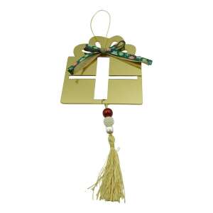 Ornament brad, KipHome, Cadou, Auriu, Lucios, 16*28CM, Acril, Interior/ Exterior 107620455 - Crăciun