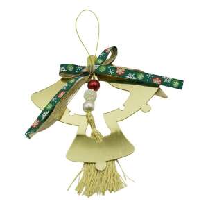 Ornament brad, KipHome, Clopotei, Auriu, Lucios, 14*26CM, Acril, Interior/ Exterior 107620551 - Decorațiuni pentru pomul de Crăciun