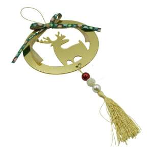 Ornament brad, KipHome, Ren, Auriu, Lucios, 15*25CM, Acril, Interior/ Exterior 107620553 - Decorațiuni pentru pomul de Crăciun