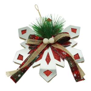 Ornament brad, KipHome, Fulg de nea, Argintiu, Lucios, 14*15CM, Acril, Interior/ Exterior 107620634 - Decorațiuni pentru pomul de Crăciun