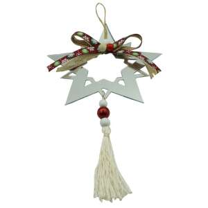 Ornament brad, KipHome, Stea, Argintiu, Lucios, 14*26CM, Acril, Interior/ Exterior 107620682 - Decorațiuni pentru pomul de Crăciun