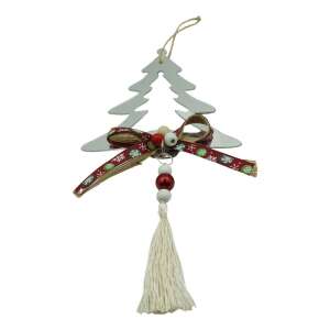 Ornament brad, KipHome, Brad, Argintiu, Lucios, 14*26CM, Acril, Interior/ Exterior 107620694 - Decorațiuni pentru pomul de Crăciun