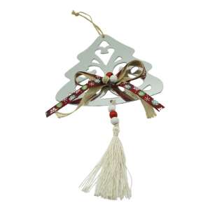 Ornament brad, KipHome, Brad, Argintiu, Lucios, 14*26CM, Acril, Interior/ Exterior 107620683 - Decorațiuni pentru pomul de Crăciun