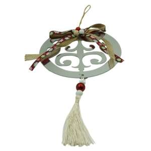 Ornament brad, KipHome, Rotund, Argintiu, Lucios, 14*26CM, Acril, Interior/ Exterior 107620747 - Decorațiuni pentru pomul de Crăciun