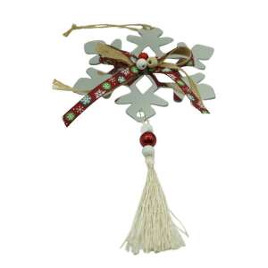 Ornament brad, KipHome, Fulg de nea, Argintiu, Lucios, 14*26CM, Acril, Interior/ Exterior 107620776 - Decorațiuni pentru pomul de Crăciun