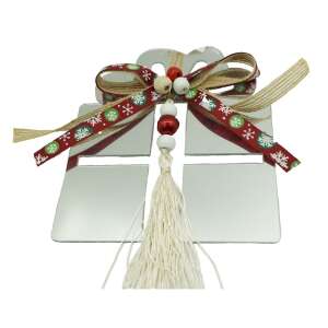 Ornament brad, KipHome, Cadou, Argintiu, Lucios, 14*26CM, Acril, Interior/ Exterior 107620761 - Decorațiuni pentru pomul de Crăciun