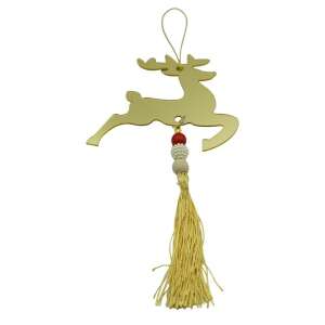 Ornament brad, KipHome, Ren, Auriu, Lucios, 10*25CM, Acril, Interior/ Exterior 107620811 - Decorațiuni pentru pomul de Crăciun