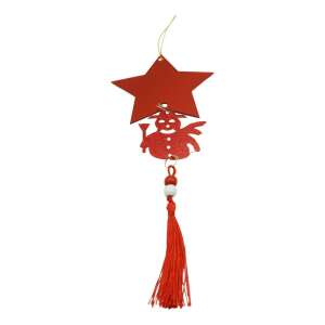 Ornament brad, KipHome, Stea, Om de zapada, Rosu, Lucios, 10*28CM, Acril, Interior/ Exterior 107620859 - Decorațiuni pentru pomul de Crăciun