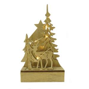 Decoratiune luminoasa, peisaj de iarna, maro, lungime: 11 cm, latime: 5 cm, inaltime: 19 cm, lemn, interior/exterior 107621513 - Nonbrand Decorațiuni de Crăciun